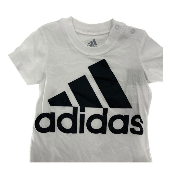 Adidas White Logo Short Sleeve Athletic Romper - Picture 3 of 5